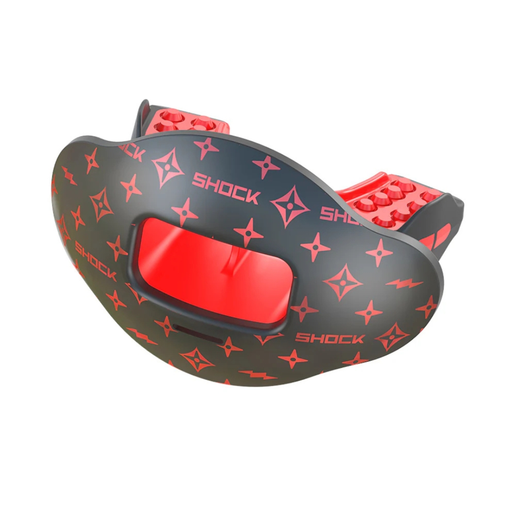 SHOCK DOCTOR Max AirFlow Black/Red Lux Football Mouthguard