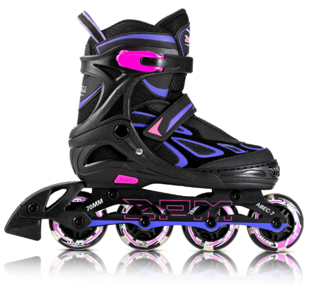 2PM Sports Vinal Kids Adjustable Inline Skates, Sizes 1-4