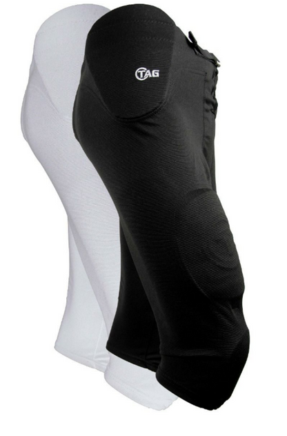 TAG 7 Pad Integrated Football Pants, Black, Adult 3XL