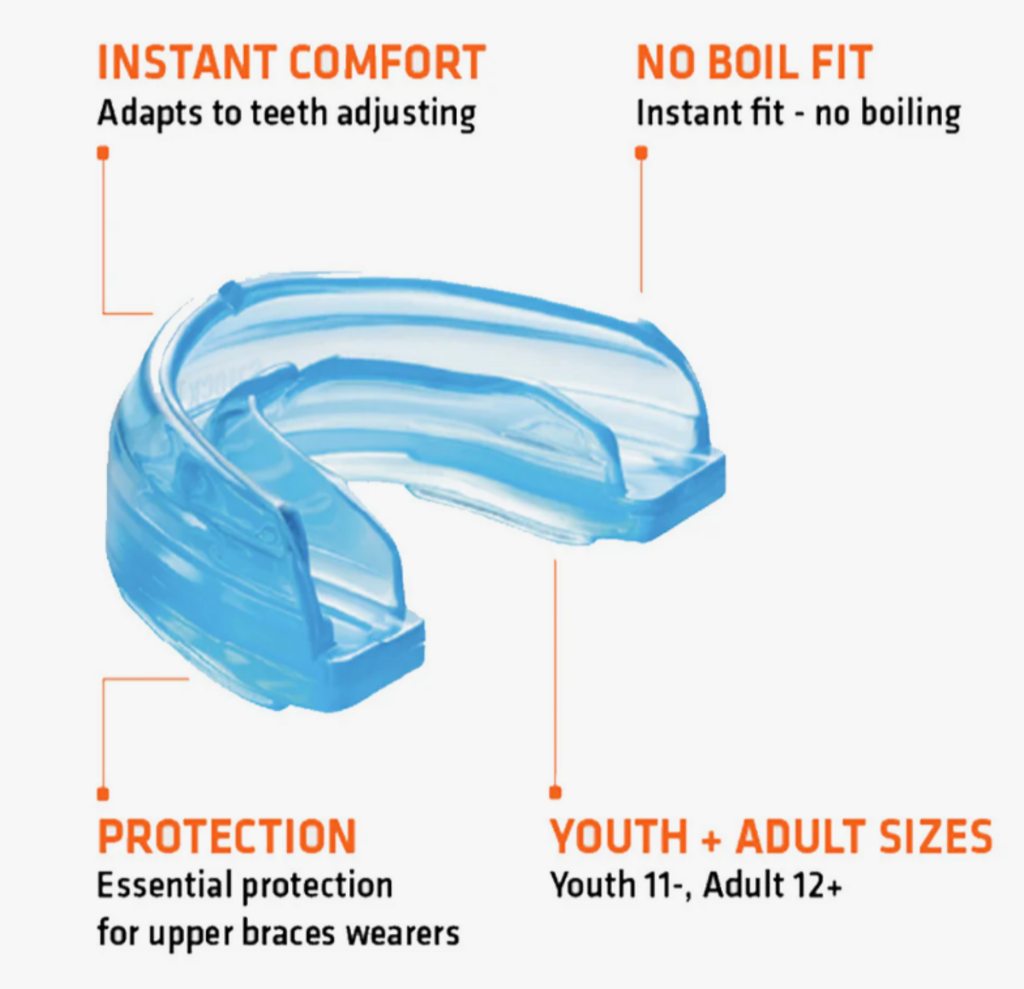 Shock Doctor Braces Mouthguard, Adult, Strapped