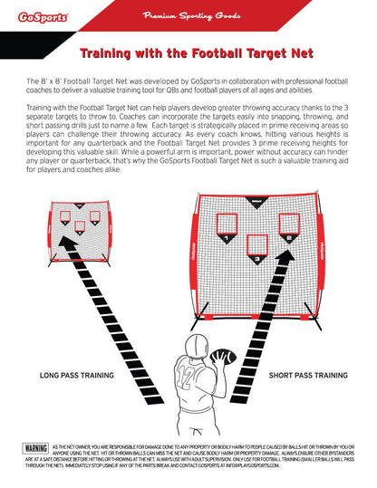 GoSports Throwing Training Net - 8' x 8'