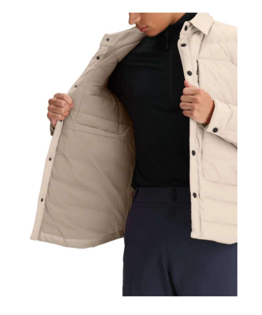 Obermeyer Explorer Mens Down Shirt - Cement - Small