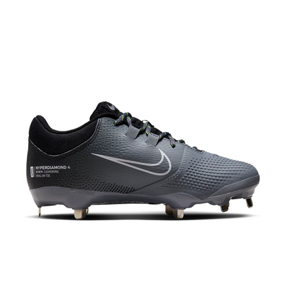 Nike HyperDiamond 4 Pro Metal Softball Cleats | Women's 9.5 | Black/White-Cool Grey-Volt