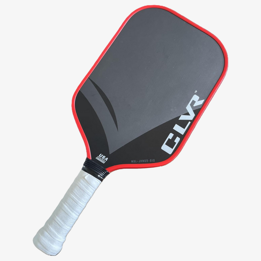 The Cleaver - Raw Carbon Fiber Pickleball Paddle | 16mm | Red