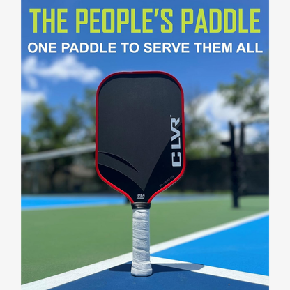 The Cleaver - Raw Carbon Fiber Pickleball Paddle | 16mm | Red