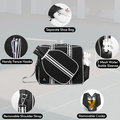 Pickleball Insulated Cooler Bag w/ Shoe Bag | Jungle Green | Fenewgaga