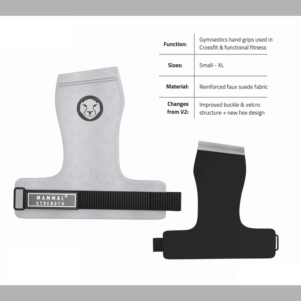 Mammal Strength V3 Gymnastic Hand Grips | Large | Weight Lifting Bar Grips