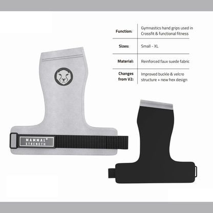 Mammal Strength V3 Gymnastic Hand Grips | Large | Weight Lifting Bar Grips