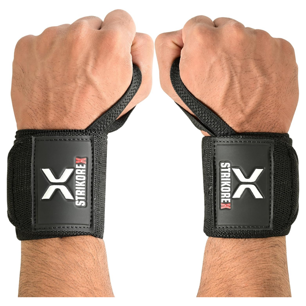 StrikoreX Wrist Support Straps | 1 Pair | Black/Red