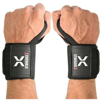StrikoreX Wrist Support Straps | 1 Pair | Black/Red