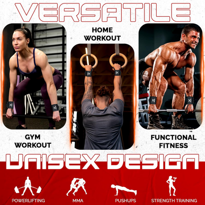 StrikoreX Wrist Support Straps | 1 Pair | Black/Red