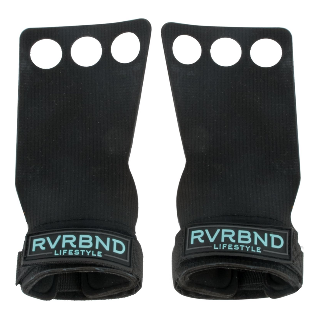 RVRBND Lifestyle 3 Hole Rubber Carbon Hand Grips | Adjustable Velcro Wrist Straps | 1 Pair