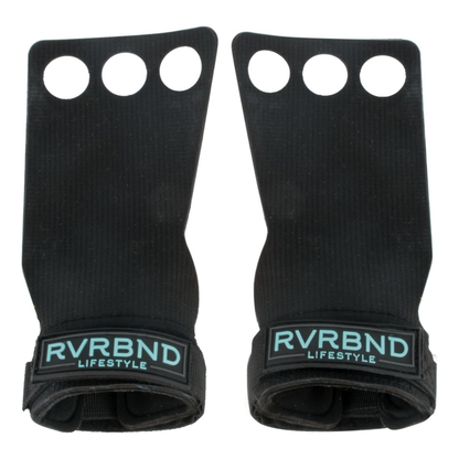 RVRBND Lifestyle 3 Hole Rubber Carbon Hand Grips | Adjustable Velcro Wrist Straps | 1 Pair