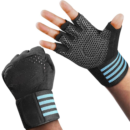 Phasz Ventilated Weight Lifting Gloves with Wrist Support | XXL | Black | 1 Pair