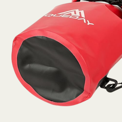 Queday Waterproof Roll Top Dry Bag | 20 Liter | Red | Zippered Front Pocket