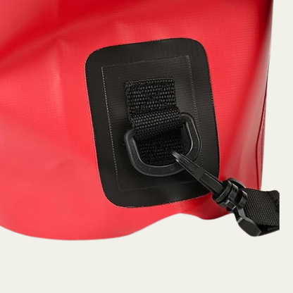 Queday Waterproof Roll Top Dry Bag | 20 Liter | Red | Zippered Front Pocket