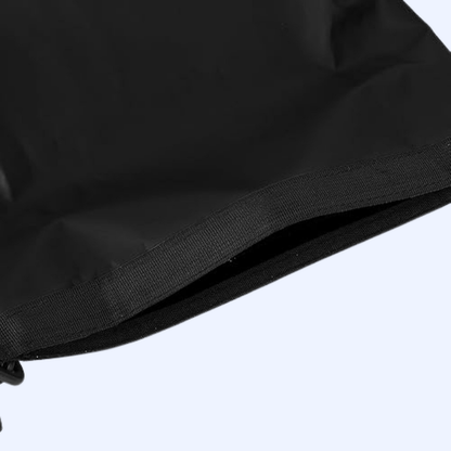 Queday Waterproof Roll Top Dry Bag | 10 Liter | Black | Zippered Front Pocket