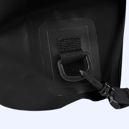 Queday Waterproof Roll Top Dry Bag | 10 Liter | Black | Zippered Front Pocket