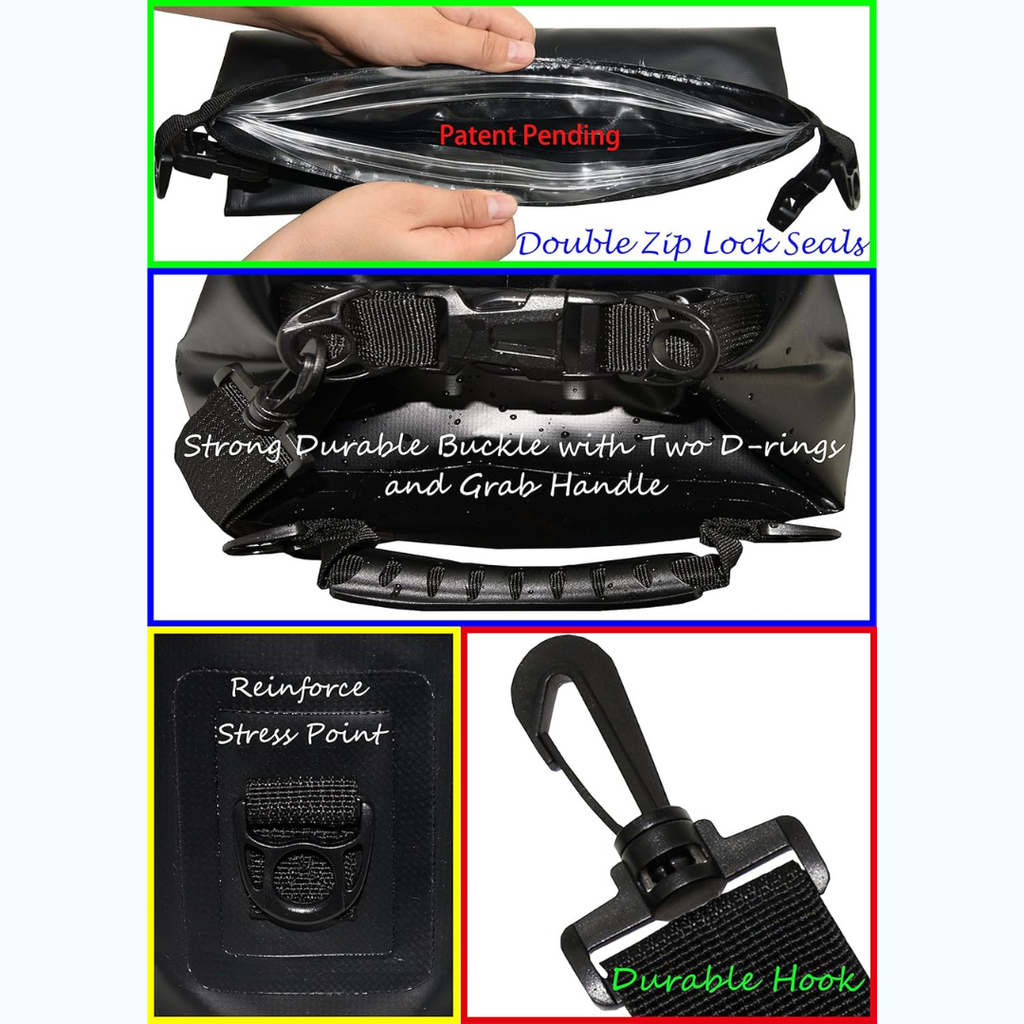 FreeGrace Waterproof Dry Bag Set of 3 | 20L Dry Bag, Waist Pack & Phone Case