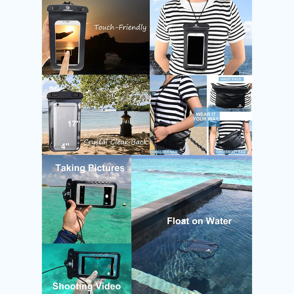 FreeGrace Waterproof Dry Bag Set of 3 | 5L Dry Bag, Waist Pack & Phone Case