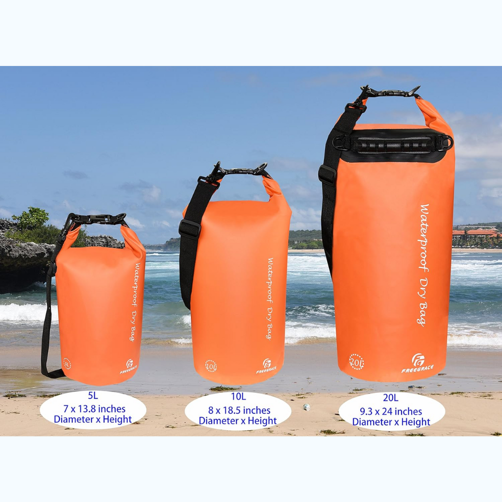 FreeGrace Waterproof Dry Bag Set of 3 | 5L Dry Bag, Waist Pack & Phone Case