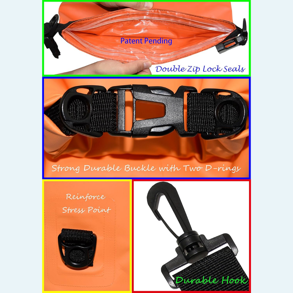 FreeGrace Waterproof Dry Bag Set of 3 | 5L Dry Bag, Waist Pack & Phone Case