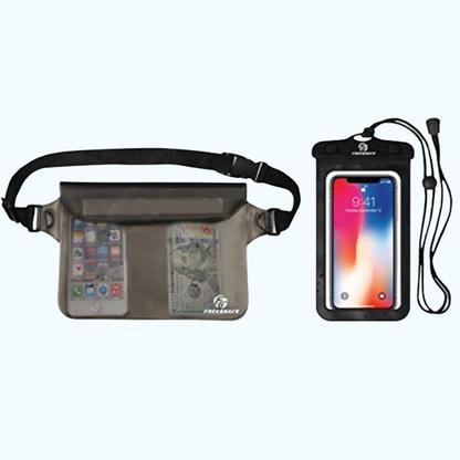 FreeGrace Waterproof Pouch w/ Adjustable Waist Strap & Phone Case