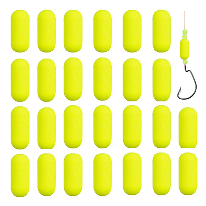 OROOTL Foam Floats | Cylinder | Yellow | 60 Pack | Pompano Rig