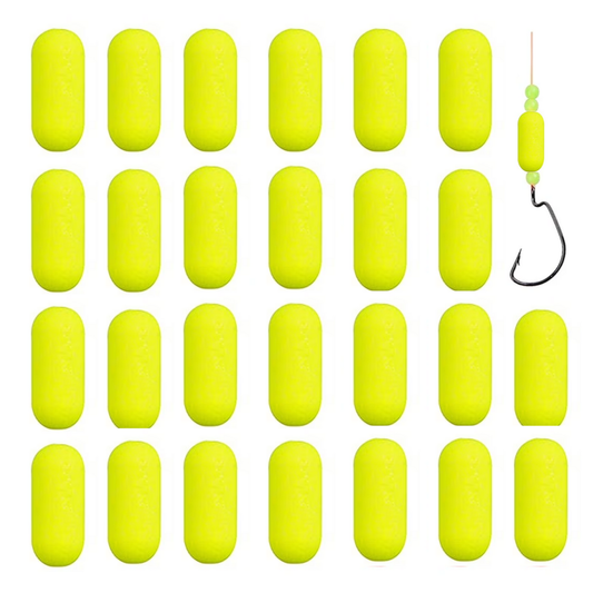 OROOTL Foam Floats | Cylinder | Yellow | 60 Pack | Pompano Rig