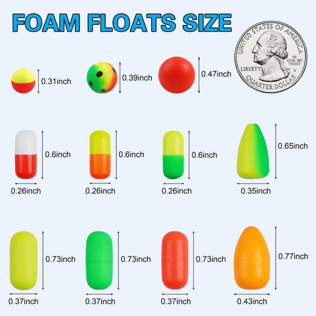 OROOTL Foam Floats | Cylinder | Yellow | 60 Pack | Pompano Rig