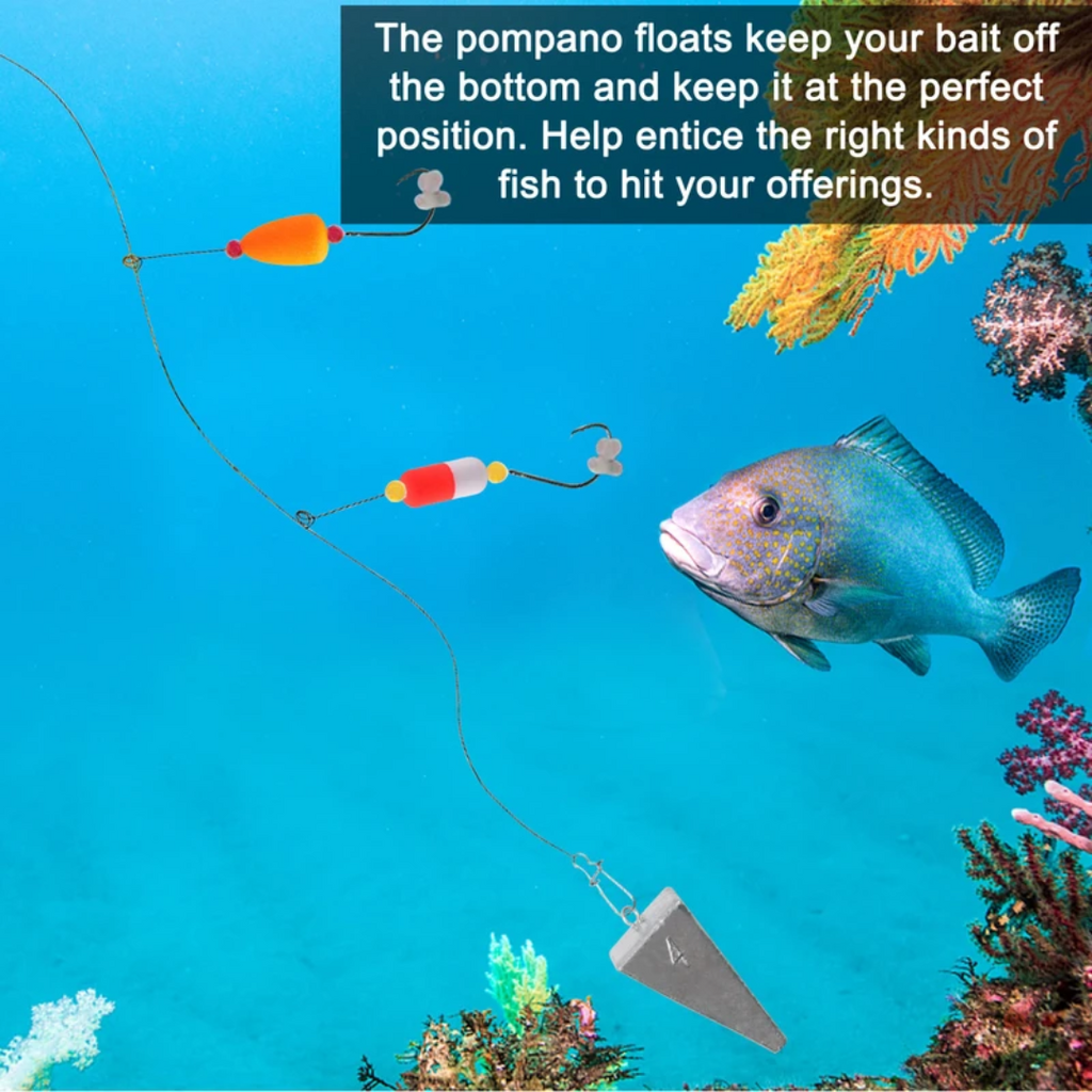 OROOTL Foam Floats | Cylinder | Yellow | 60 Pack | Pompano Rig