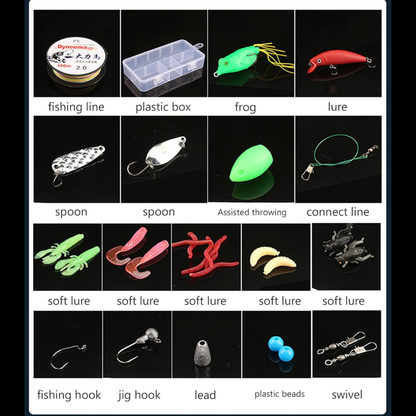 Telescopic Spinning Fishing Rod & Reel Combo with Fishing Line and 26pc Lure Set