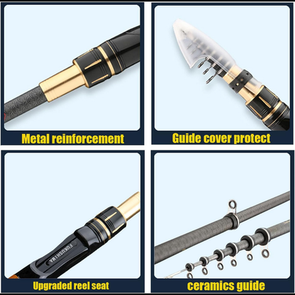 Telescopic Spinning Fishing Rod & Reel Combo with Fishing Line and 26pc Lure Set