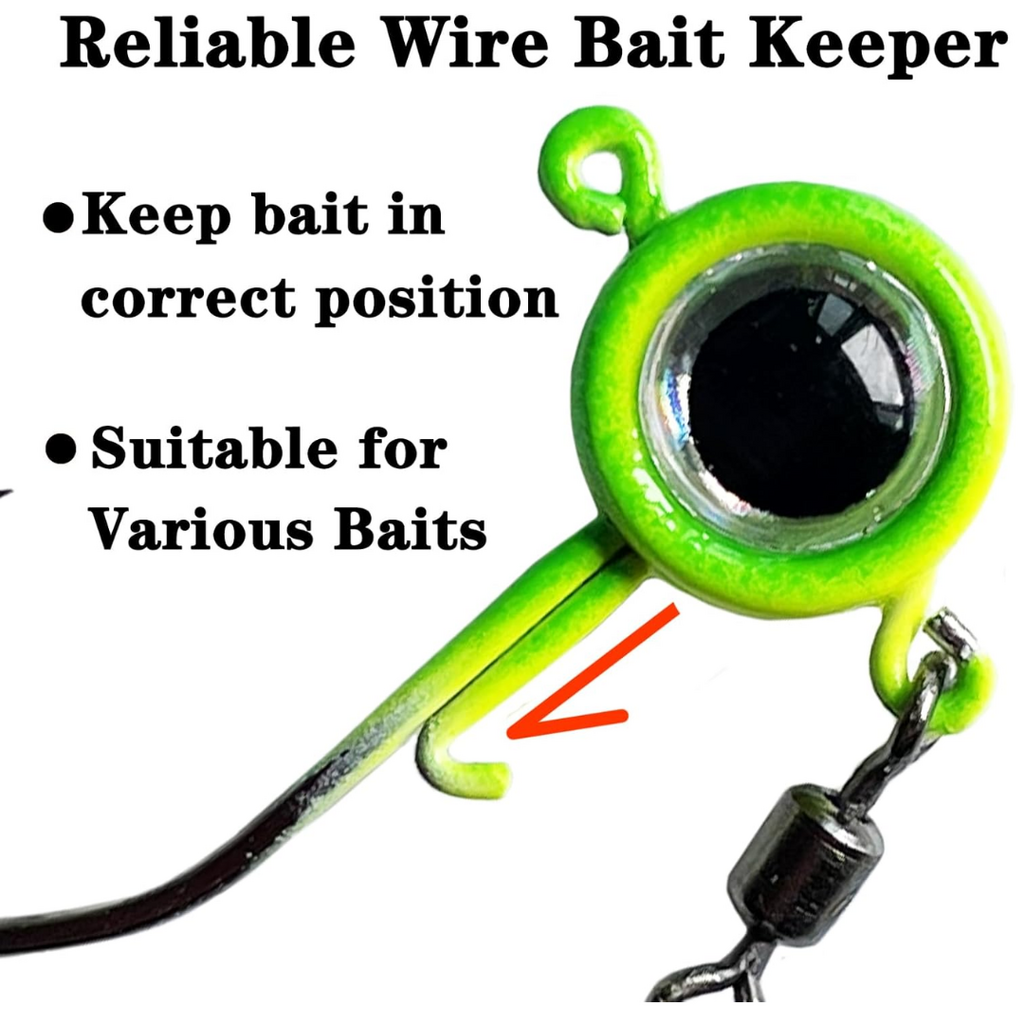 Fish Corner Crappie Jig Head Fishing Lure w/ 3D Eyes & Underspin Willow Blade | 1/16oz | 10 Pack | Green-Blue