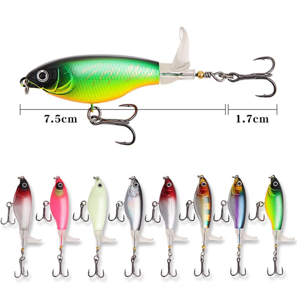Burle Lures Rotating Tail Topwater Floating Lure | 8/0 | Green