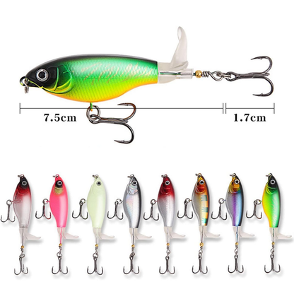 Burle Lures Rotating Tail Topwater Floating Lure | 8/0 | Green