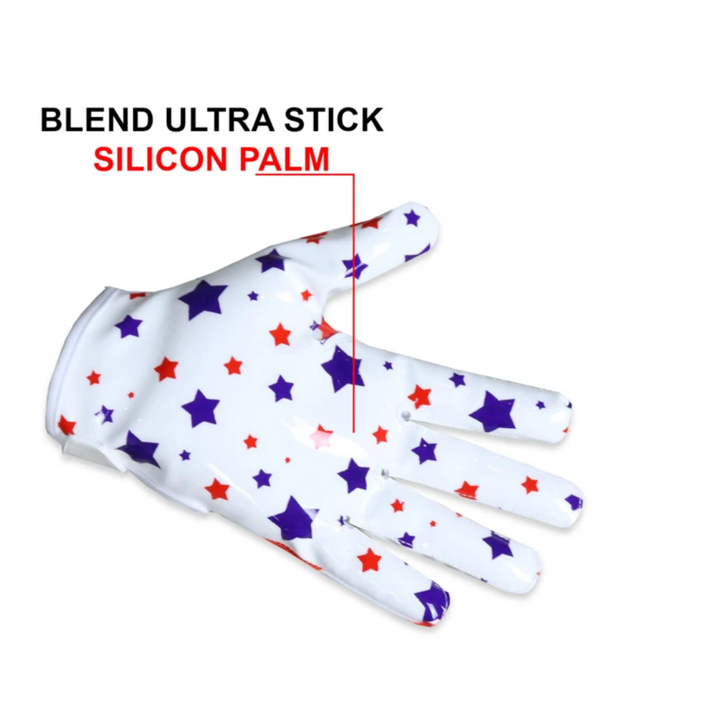 Impulse Max Sports Football Receiver Gloves | Red, White & Blue Eagle | Adult Medium