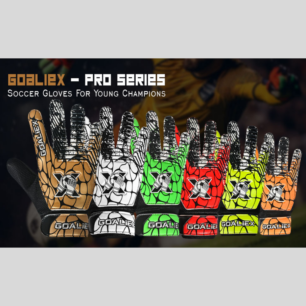 GoalieX Soccer Goalkeeper Gloves | Size 7 Suitable for Adult S-M | Yellow/Black