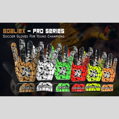 GoalieX Soccer Goalkeeper Gloves | Size 7 Suitable for Adult S-M | Yellow/Black