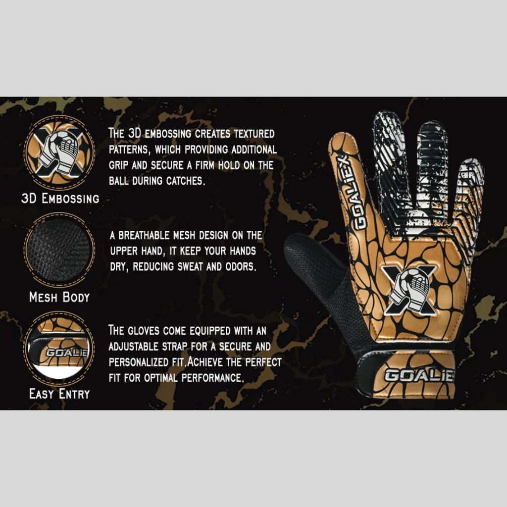 GoalieX Soccer Goalkeeper Gloves | Size 7 Suitable for Adult S-M | Yellow/Black