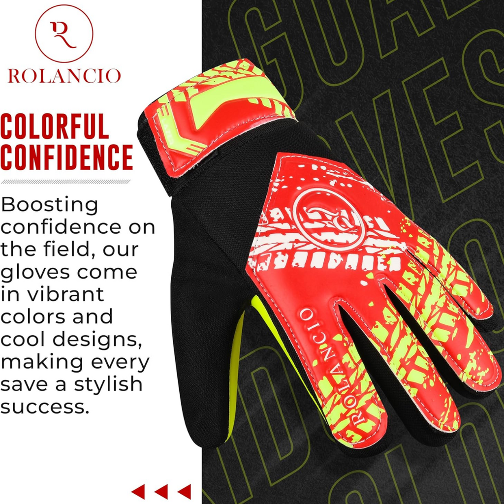 Rolancio Soccer Goalkeeper Gloves | Size 5 | Yellow | Soccer Goalie Gloves