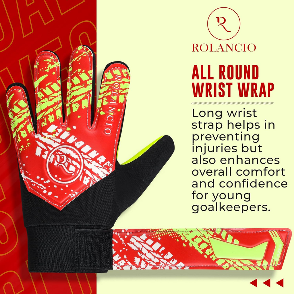 Rolancio Soccer Goalkeeper Gloves | Size 5 | Yellow | Soccer Goalie Gloves