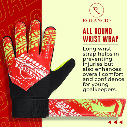 Rolancio Soccer Goalkeeper Gloves | Size 5 | Yellow | Soccer Goalie Gloves