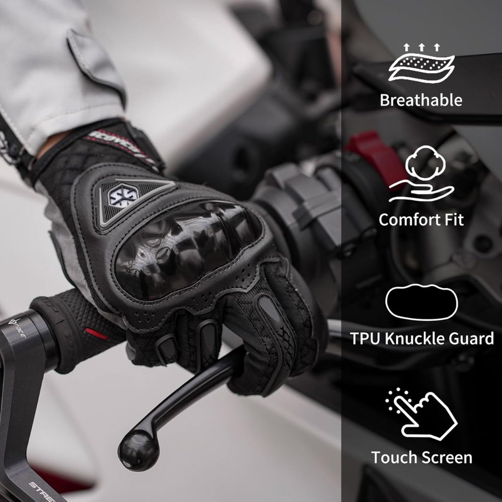 Scoyco Motorcycle Gloves | Size: 2XL | Red | Full Finger | Touch Screen Capable | BMX MX ATV MTB Cycling