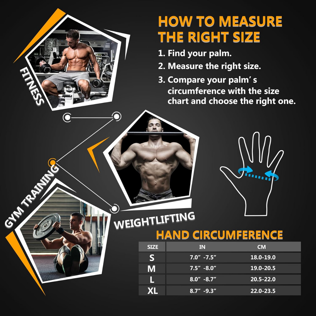 Ihuan Breathable Workout Gloves | Size: X-Large | Black | Full Palm Protection