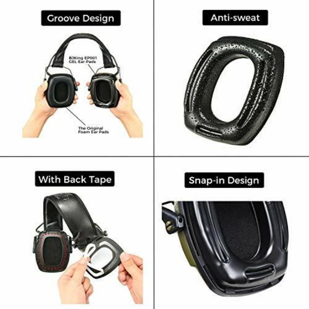 Gel Ear Pad High Density Noise Reduction Replacement Gel Cups for Howard Leight