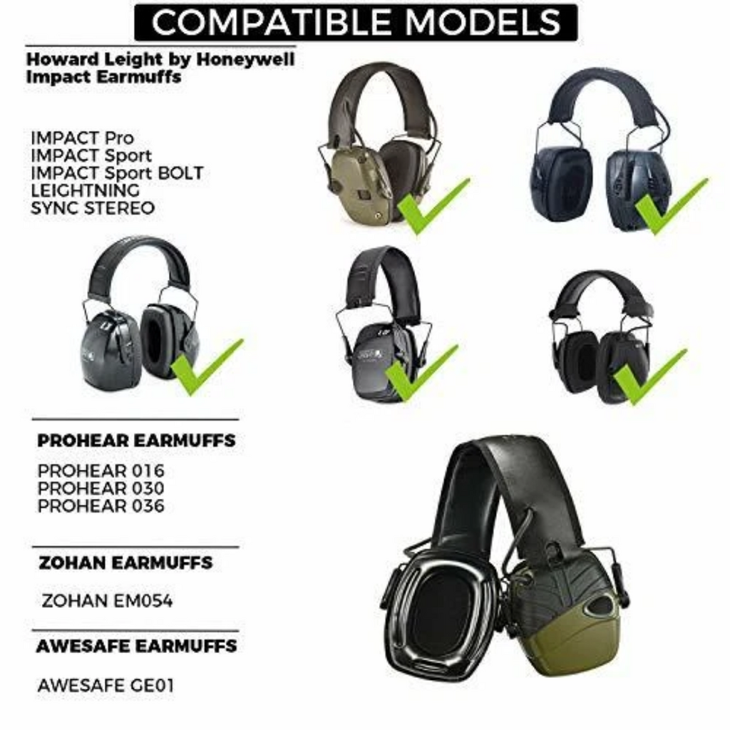 Gel Ear Pad High Density Noise Reduction Replacement Gel Cups for Howard Leight