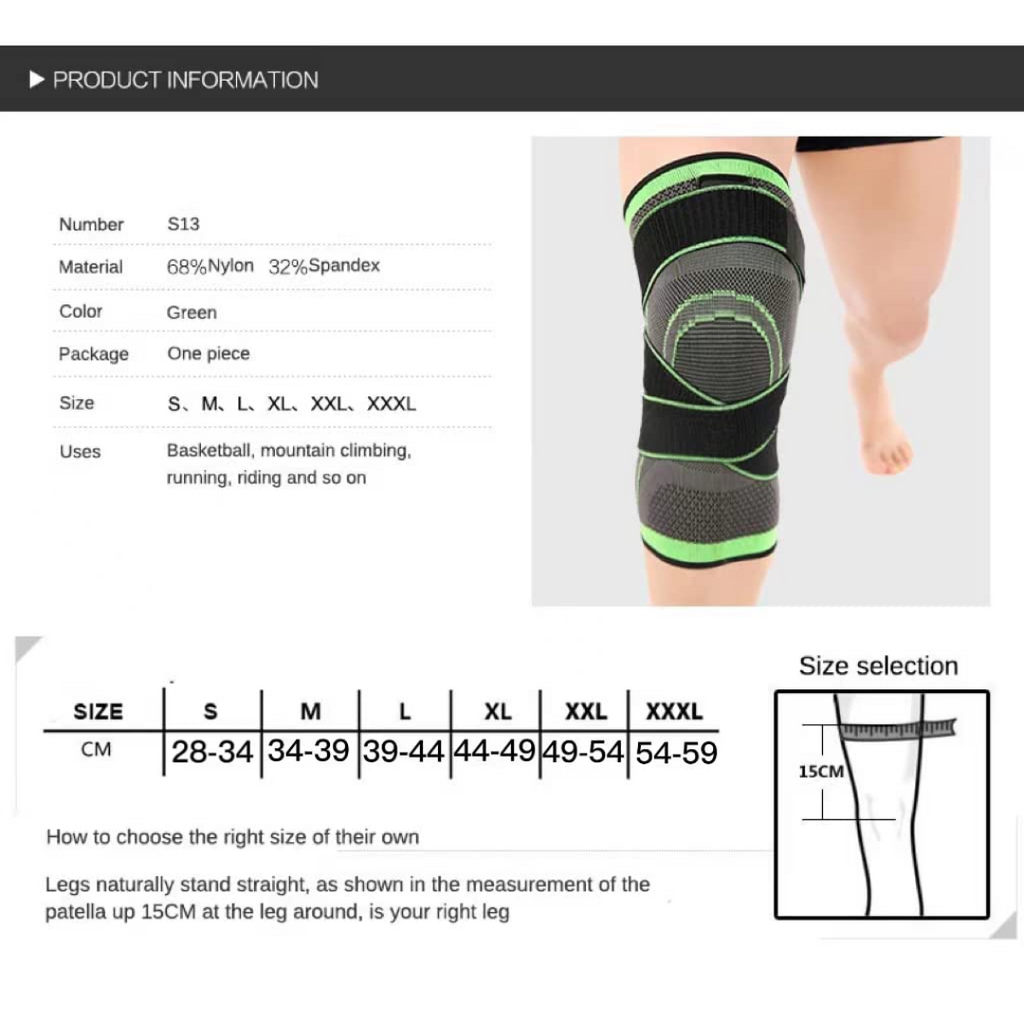 Mumain Compression Knee Support Sleeve | Green | XXL