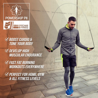 Epitomie Fitness Heavy Jump Rope | Weighted Rope & Steel Handles | Adjustable Cable