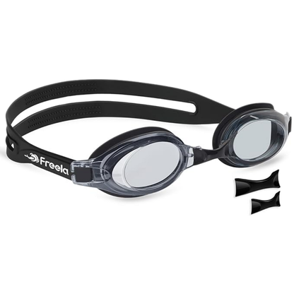 Freela Kids Swim Goggles | Adjustable (Age 3-15) | Black